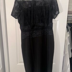 Eva Mendes for New York & Company Black Lace Midi Dress